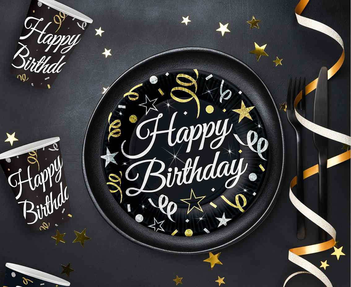 Paper cups B&C Happy Birthday, 250 ml/ 6 pcs