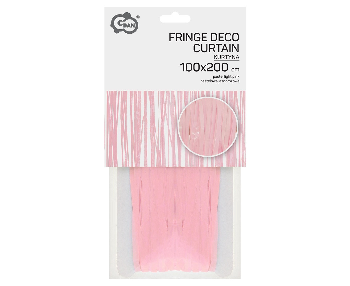 Fringe Deco Curtain, light pink, 100 x 200 cm