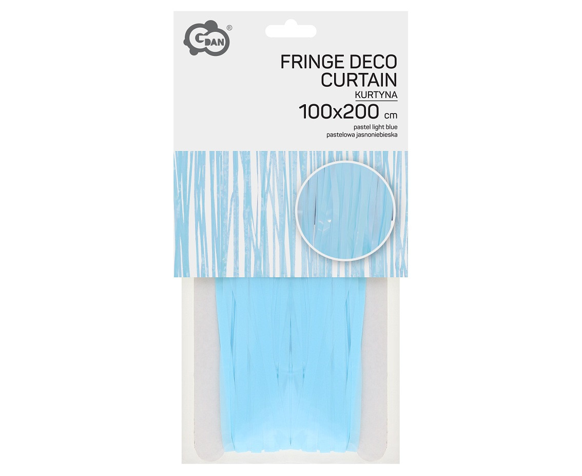 Fringe Deco Curtain, pastel light blue, 100 x 200 m