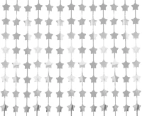 Fringe Deco Curtain B&C Stars, metallic silver, 100 x 200 cm EOL