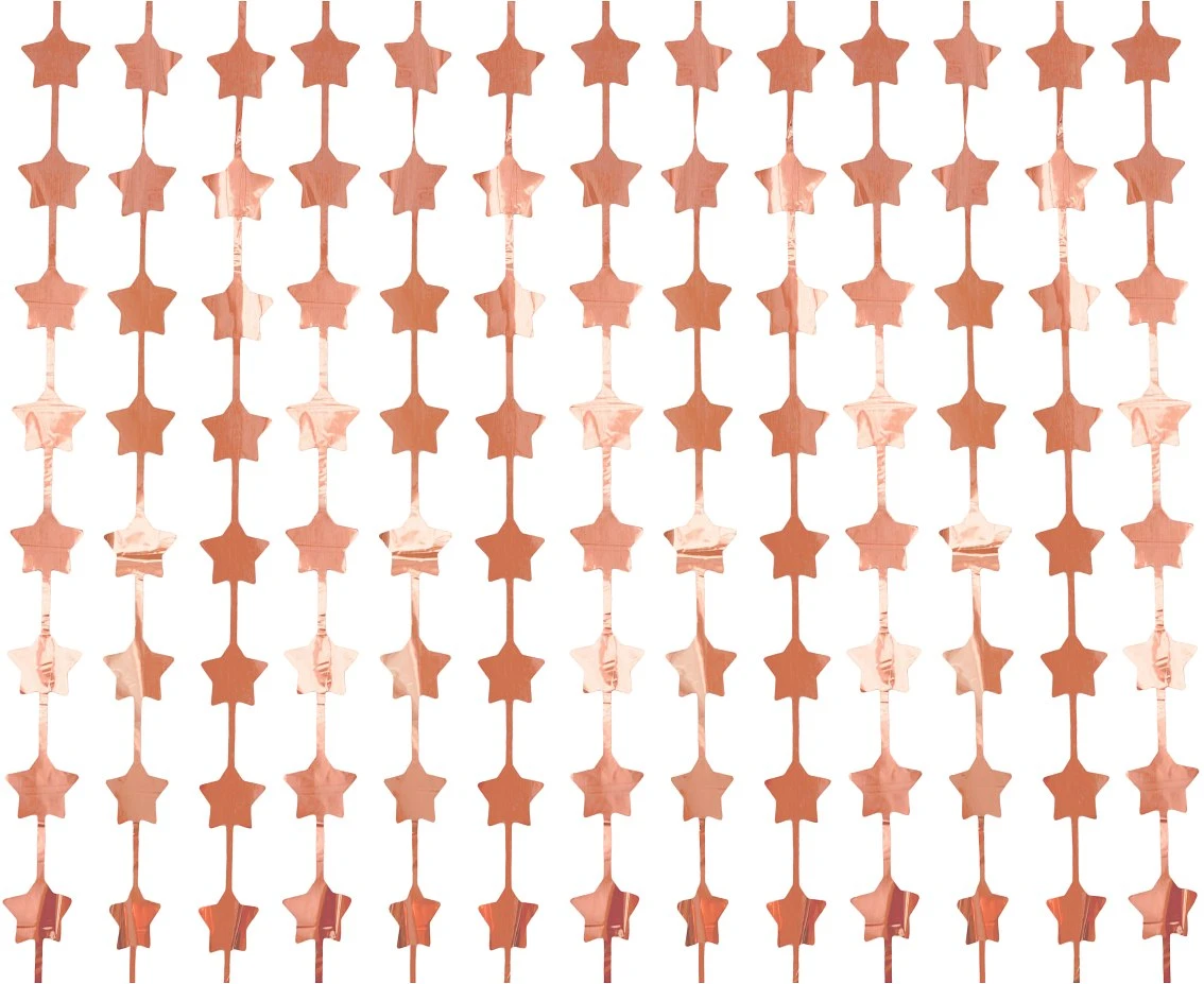 Fringe Deco Curtain B&C Stars, metallic rose-gold, 100 x 200 cm EOL