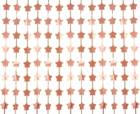 Fringe Deco Curtain B&C Stars, metallic rose-gold, 100 x 200 cm EOL