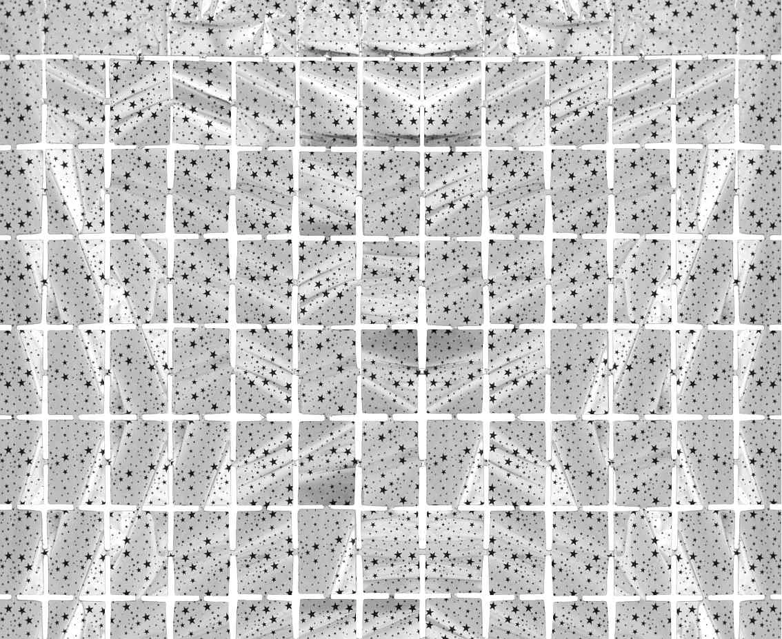 Fringe Deco Curtain B&C Square - Stars, metallic silver, 100 x 200 cm EOL