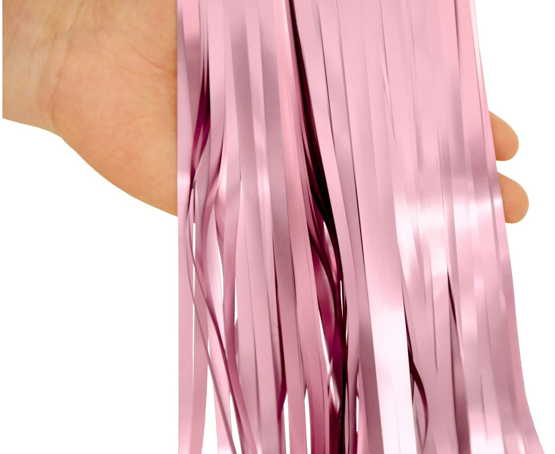 Fringe Deco Curtain B&C, mat pink, 100 x 200 cm