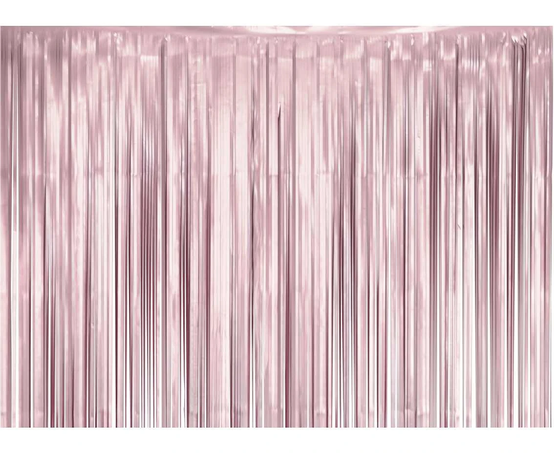 Fringe Deco Curtain B&C, mat pink, 100 x 200 cm