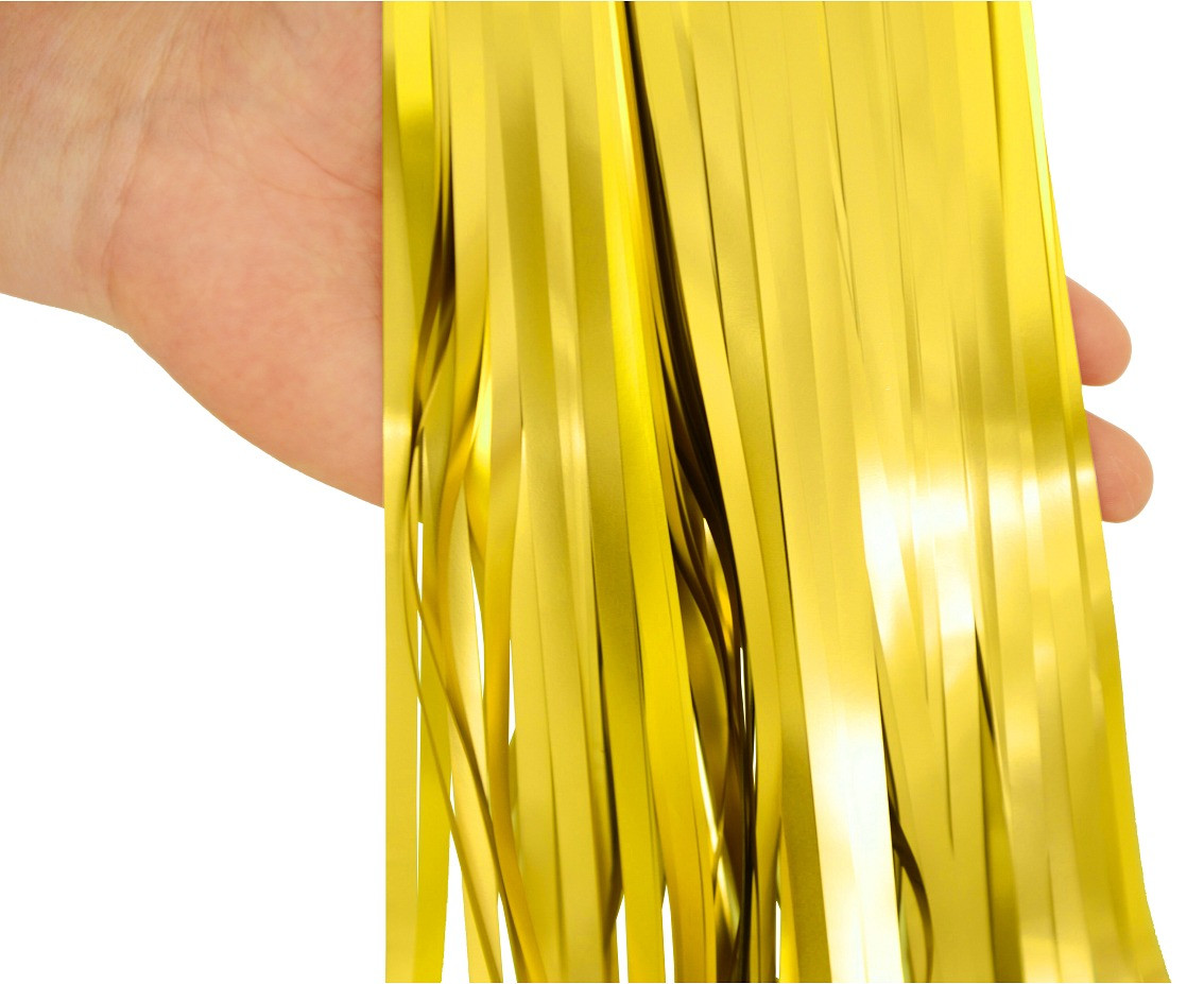 Fringe Deco Curtain B&C, mat gold, 100 x 200 cm