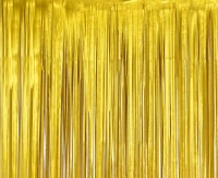 Fringe Deco Curtain B&C, mat gold, 100 x 200 cm