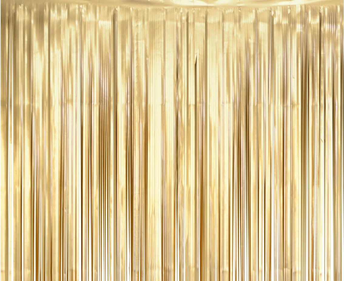 Fringe Deco Curtain B&C, mat light gold, 100 x 200 cm