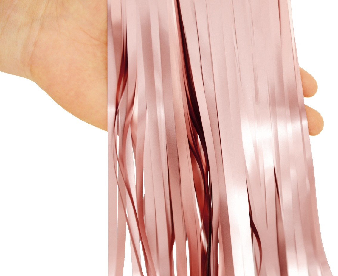 Fringe Deco Curtain B&C, mat rose-gold, 100 x 200 cm