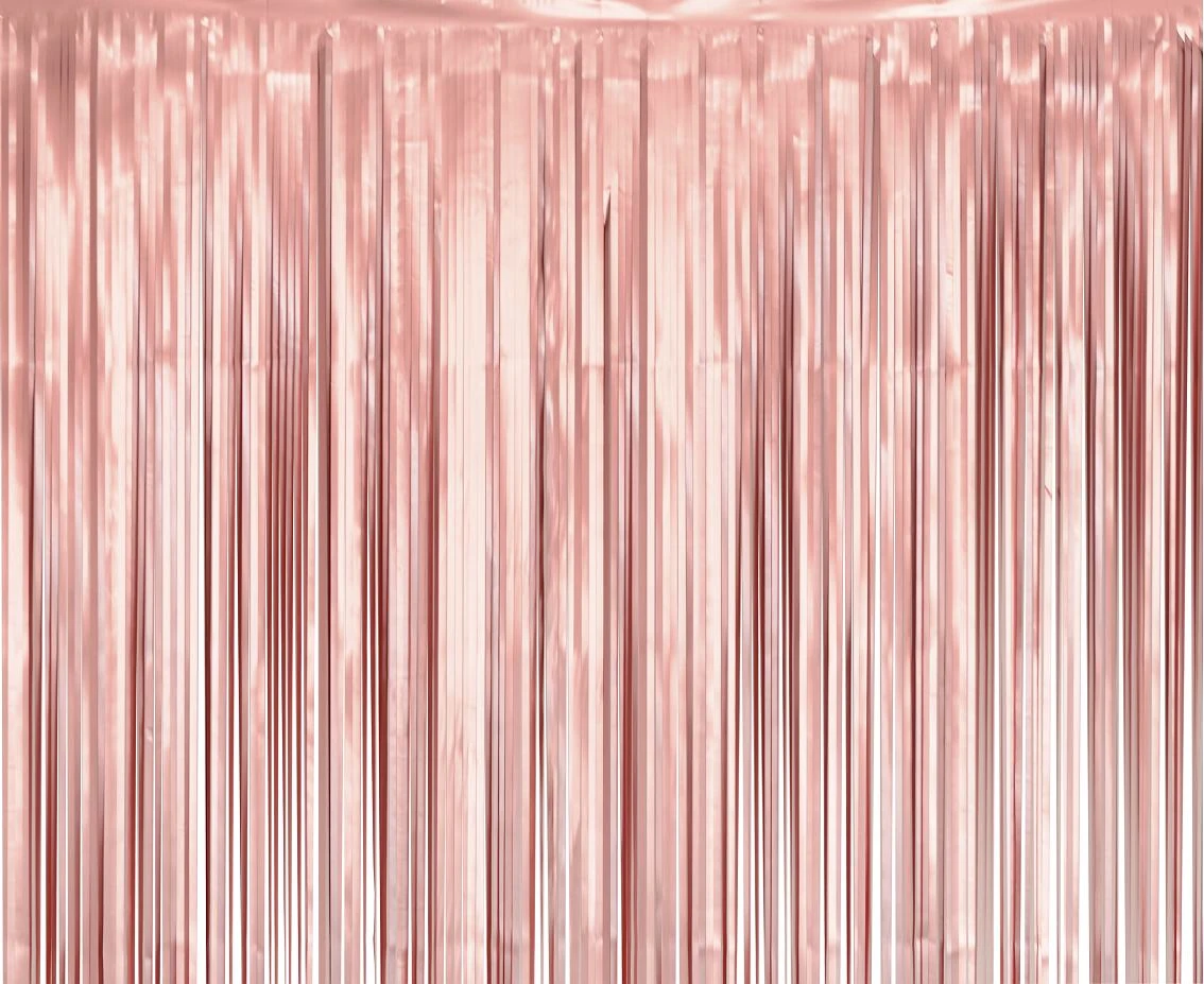 Fringe Deco Curtain B&C, mat rose-gold, 100 x 200 cm