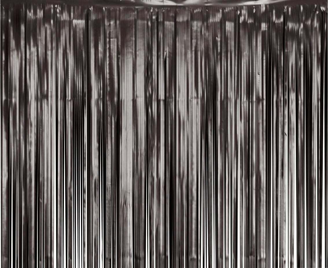 Fringe Deco Curtain B&C, mat black, 100 x 200 cm