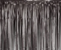 Fringe Deco Curtain B&C, mat black, 100 x 200 cm