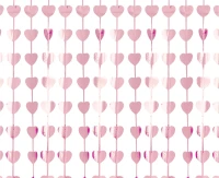 Fringe Deco Curtain B&C Hearts, metallic pink, 100 x 200 cm EOL