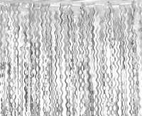 Fringe Deco Curtain B&C Swirls, metallic silver, 100 x 200 cm