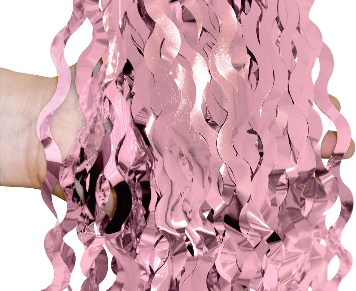 Fringe Deco Curtain B&C Swirls, metallic rose gold, 100 x 200 cm EOL