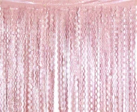 Fringe Deco Curtain B&C Swirls - Silver Stars, pink, 100 x 200 cm