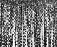 Fringe Deco Curtain B&C Swirls - Silver Stars, black, 100 x 200 cm