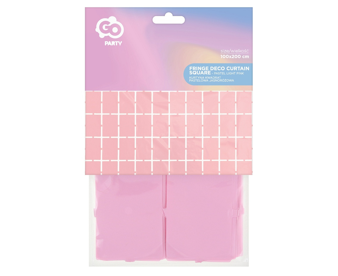 Fringe Deco Curtain Square, pastel light pink, 100 x 200 cm EOL