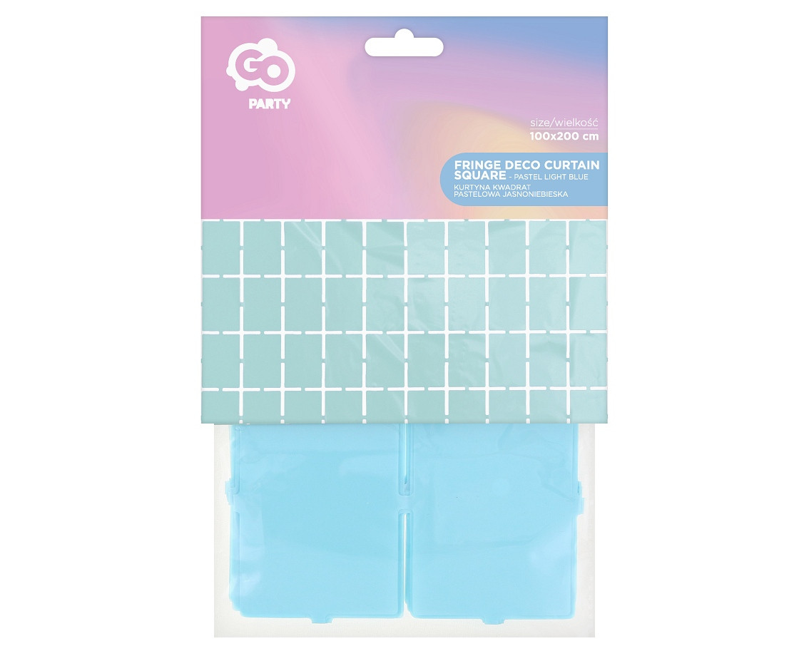 Fringe Deco Curtain Square, pastel light blue, 100 x 200 cm EOL