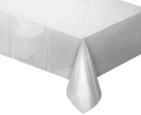 Foil tablecloth B&C metallic silver, 137 x 183 cm