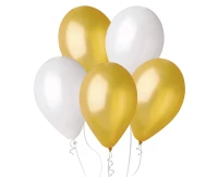 Balloons Gemar 10", metallic gold and pearl, 50pcs