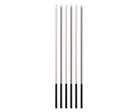Metallic candles, purple / silver, 3x3x170mm, 6 pcs