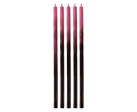 Candles Swirl Ombre, red / black, 5x5x150mm, 5 pcs