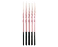 Candles Swirl Ombre, pink / white, 5x5x150mm, 5 pcs