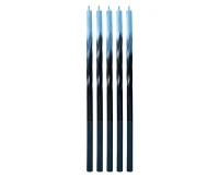 Candles Swirl Ombre, blue / black, 5x5x150mm, 5 pcs