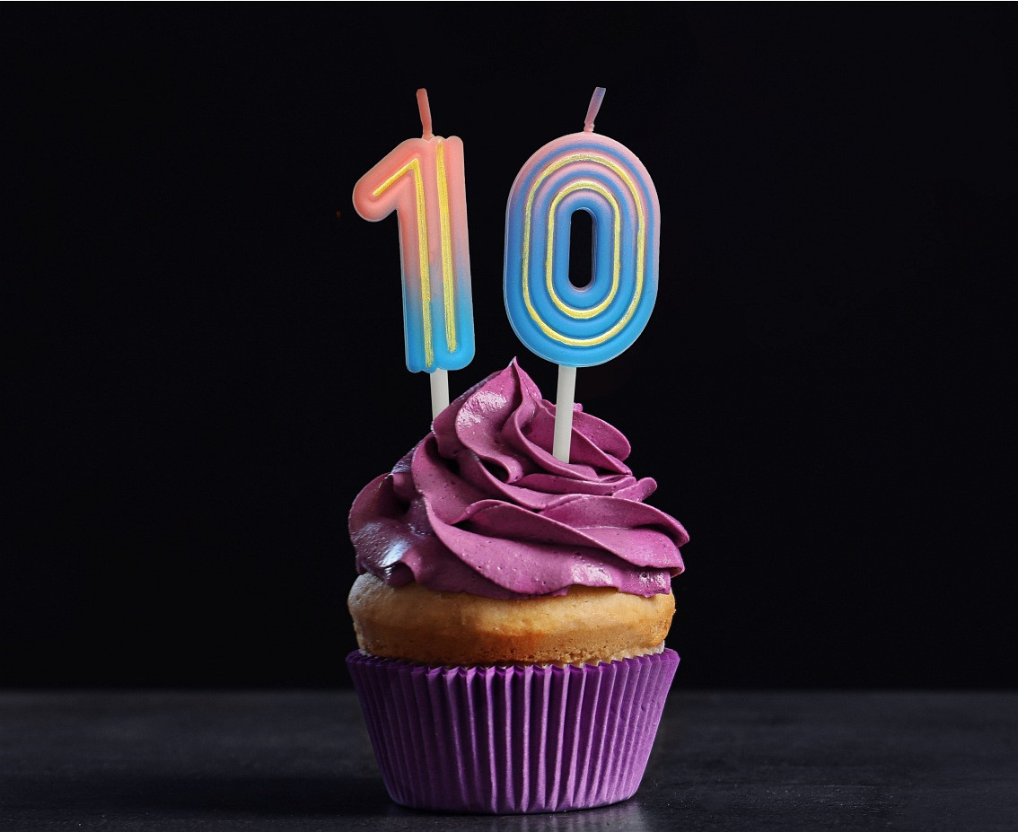 Number candle Neon 1, total length 8 cm
