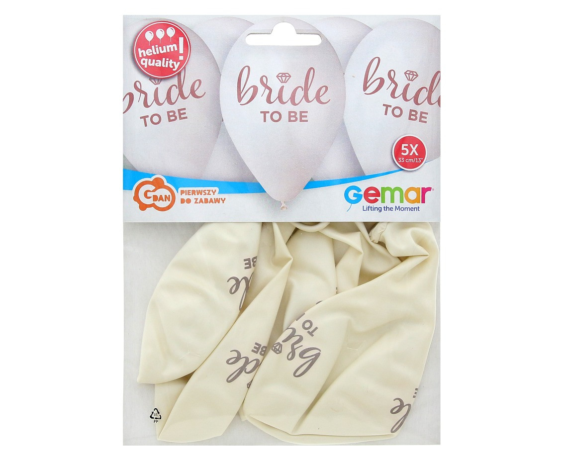 Balloons Gemar 13", pastel premium helium bride to be, 5pcs