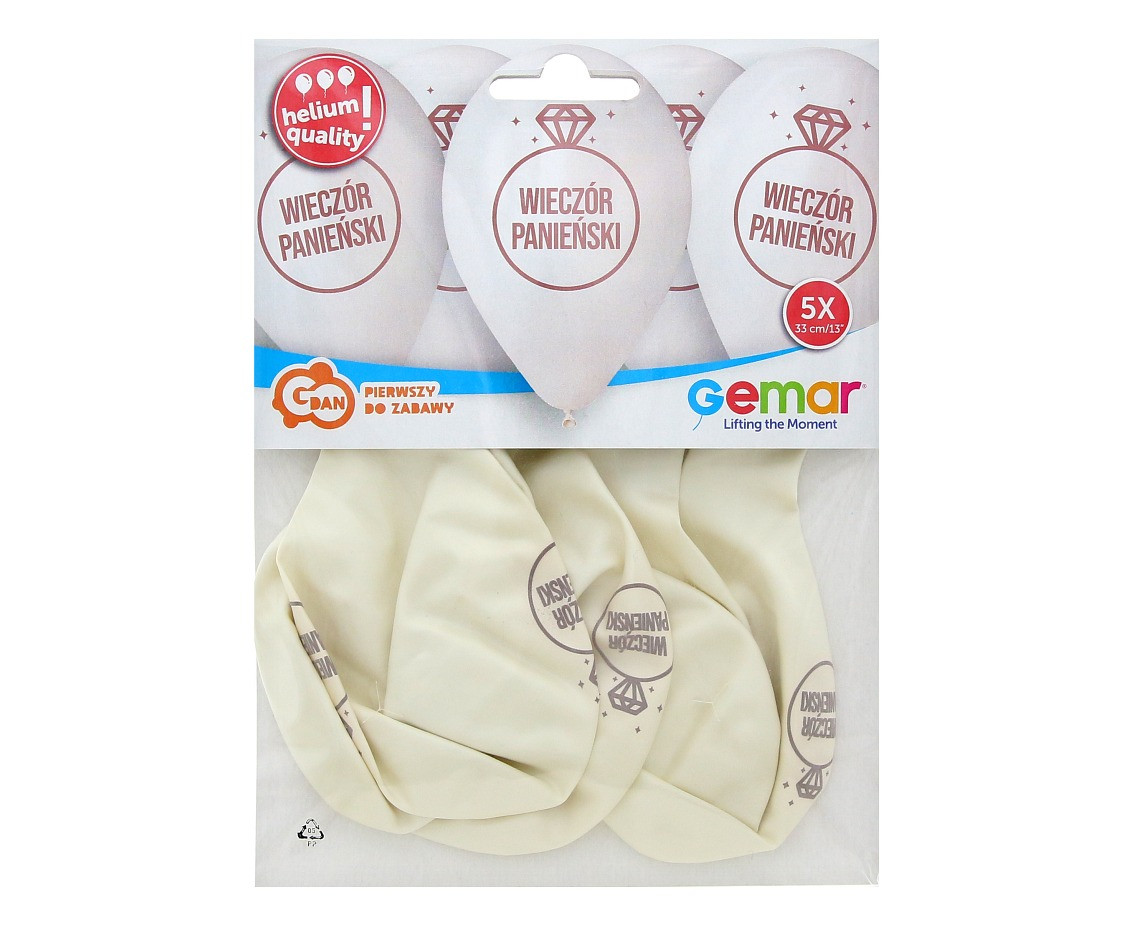 Balloons Gemar 13", pastel premium helium wieczór panieński, 5pcs EOL