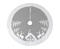 XMas tree skirt Reindeer, silver, size 90 cm