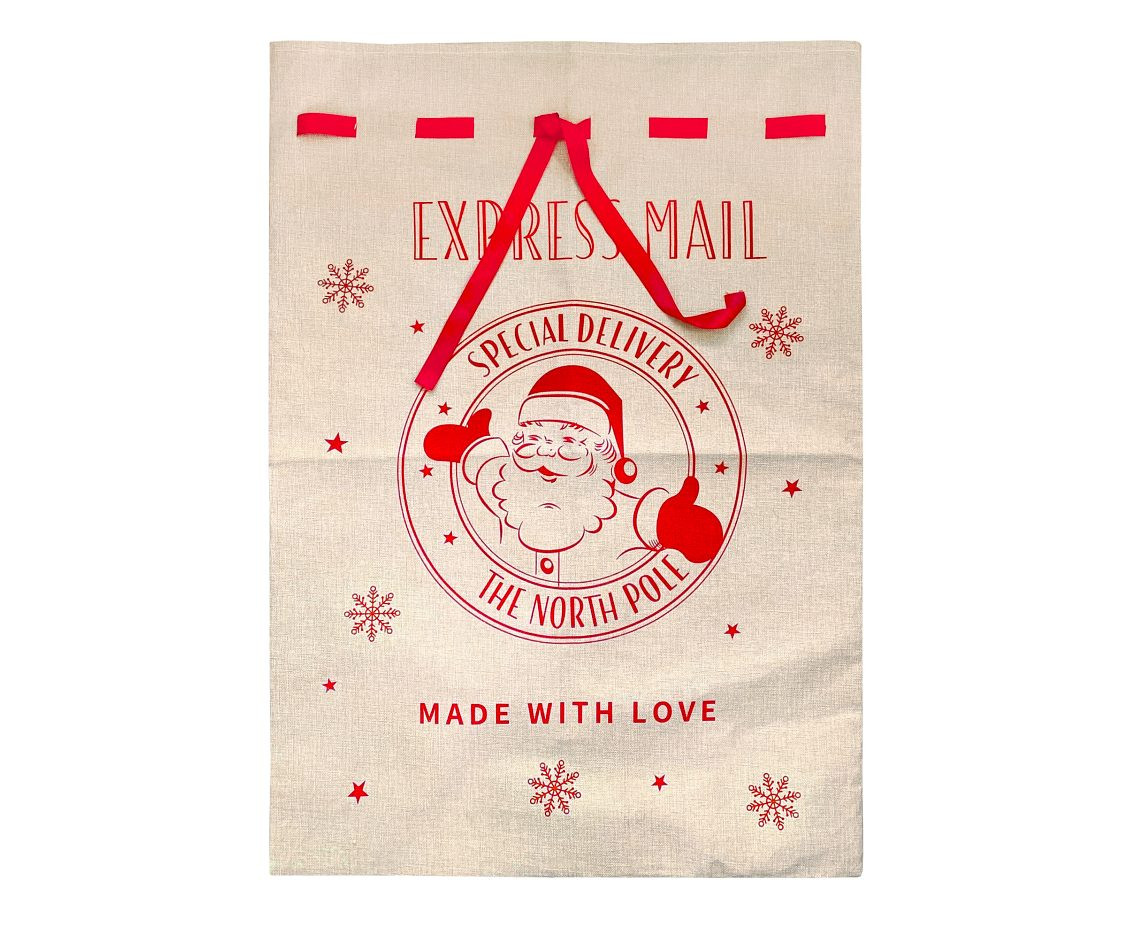 XMas sack Santa, jute, size 70x100cm
