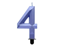 Digit candle 4 - Diamond , metallic dark blue, 7.6 cm EOL