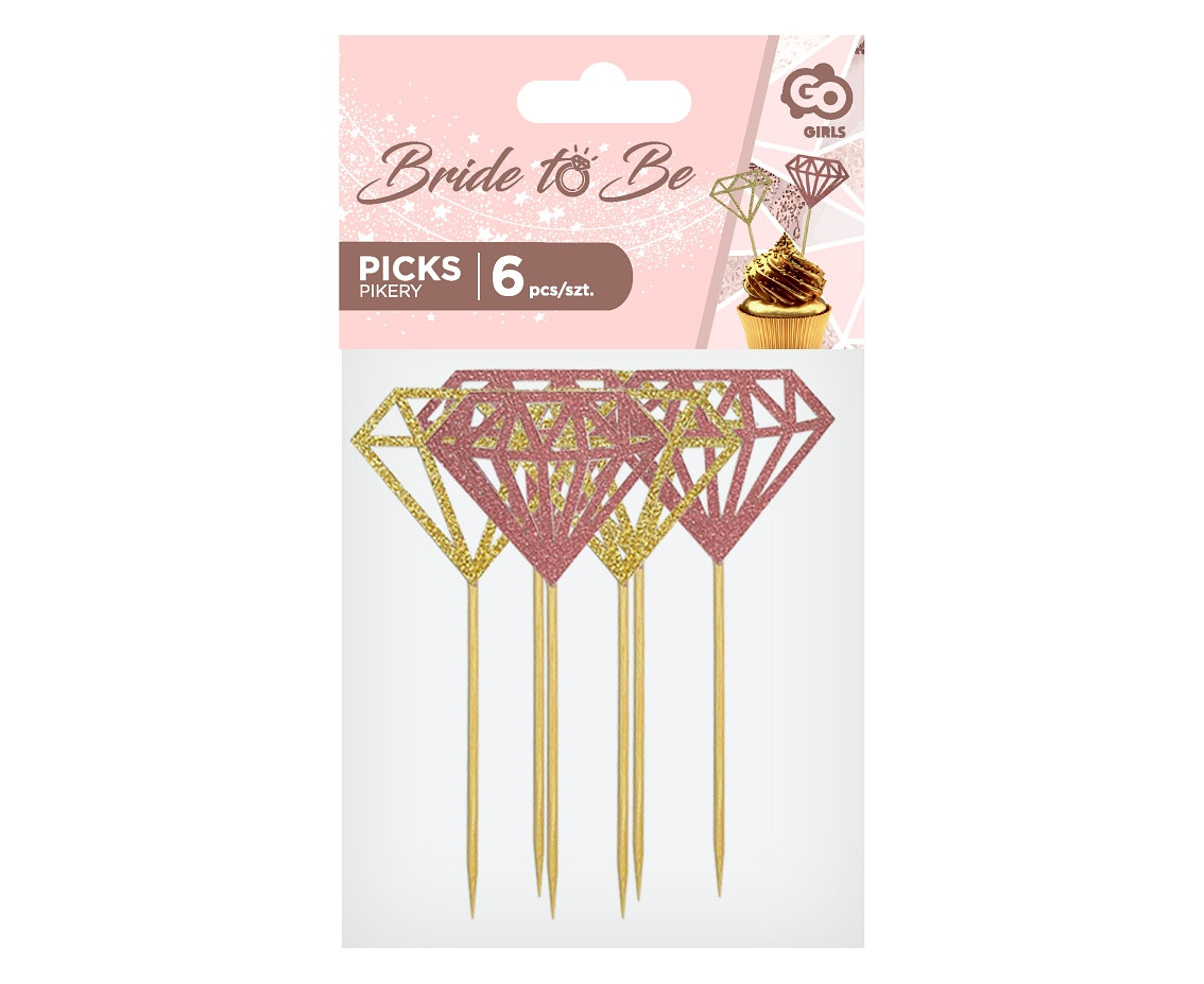 Diamond picks, mix, 6 pcs