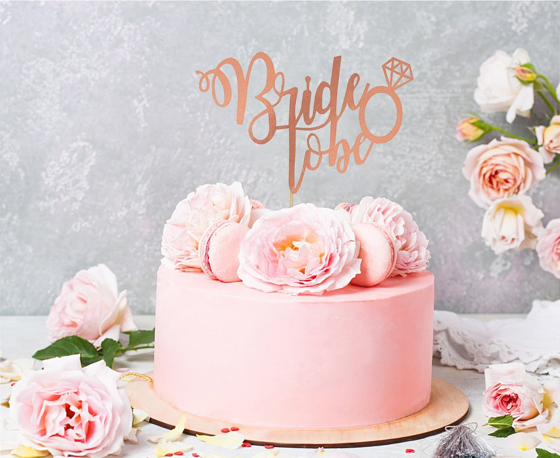 Bride to be cake topper, rose gold EOL