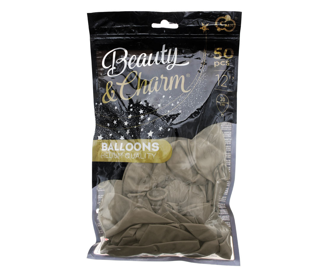 Balloons B&C 12", pastel gray- beige, 50pcs EOL