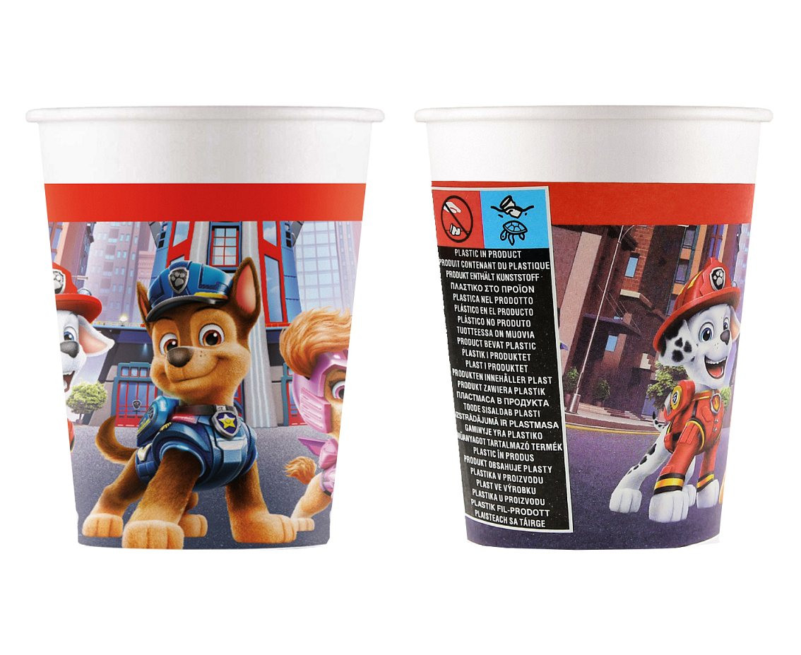 Paper cups (WM) Paw Patrol: The Movie, 200ml, 8 pcs (SUP label) EOL