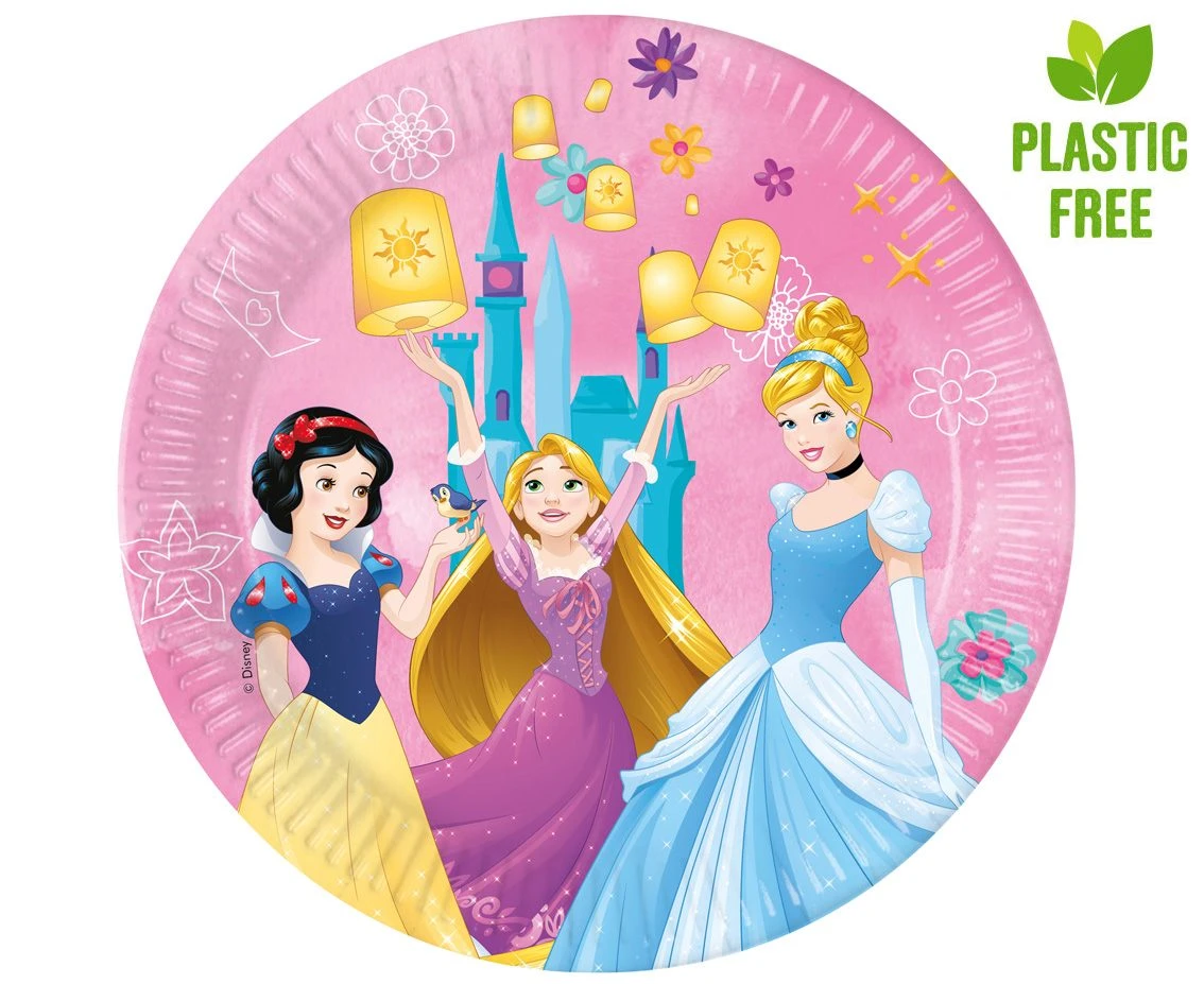 Paper plates Princess Live Your Story (next generations), 23 cm, 8 pcs. (plastic-free) EOL