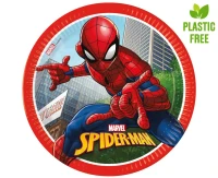 Paper plates Spiderman Crime Fighter (Marvel), next generation, 23cm, 8 pcs. (plastic-free)