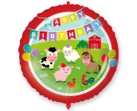 Foil balloon 18" Farmyard Happy Birthday
