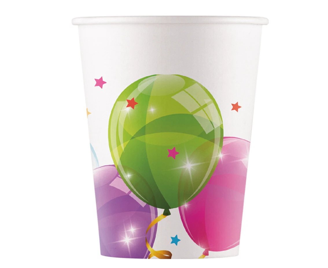 Paper cups Sparkling Balloons (KOKLIKO) 200 ml, 8 pcs.
