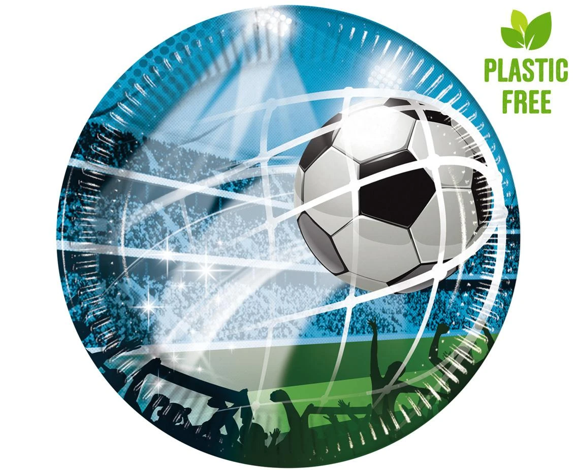 Paper plates Soccer Fans (next generation) 23 cm, 8 pcs, (plastic-free)