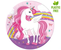 Paper plates Unicorn Rainbow Colors, next generation, 23cm, 8 pcs. (plastic-free)