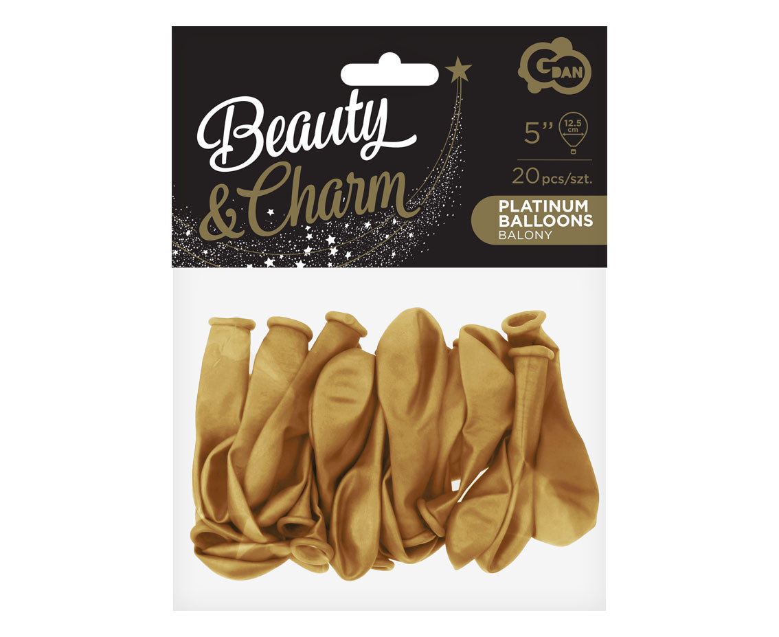 Balloons B&C 5", platinum gold, 20pcs