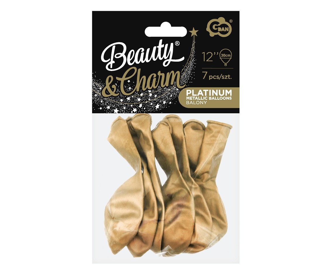 Balloons B&C 12", platinum gold, 7pcs