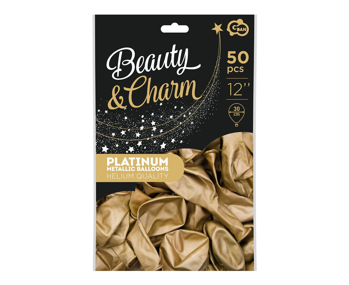Balloons B&C 12", platinum gold, 50pcs