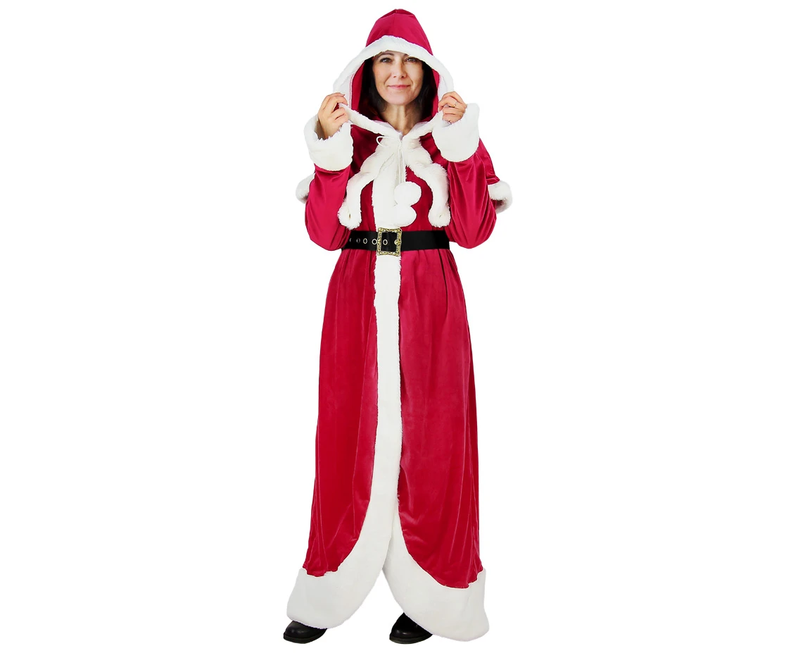 Santa role-play set, (coat with hood, belt), one size