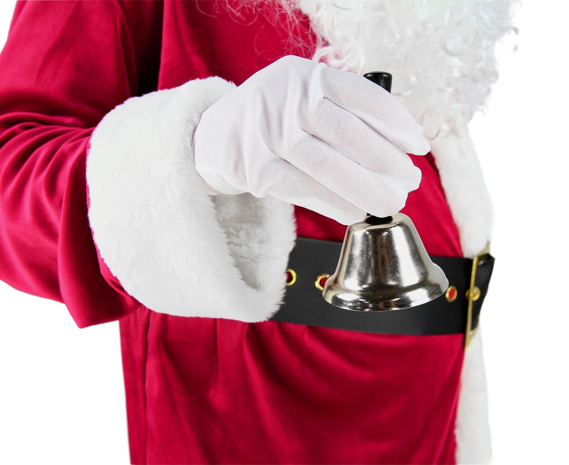 Santa role-play set, (coat with hood, belt, beard, gloves, bell), one size